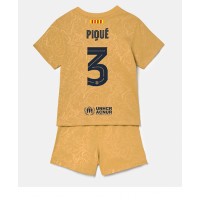 Barcelona Gerard Pique #3 Fußballbekleidung Auswärtstrikot Kinder 2022-23 Kurzarm (+ kurze hosen)
